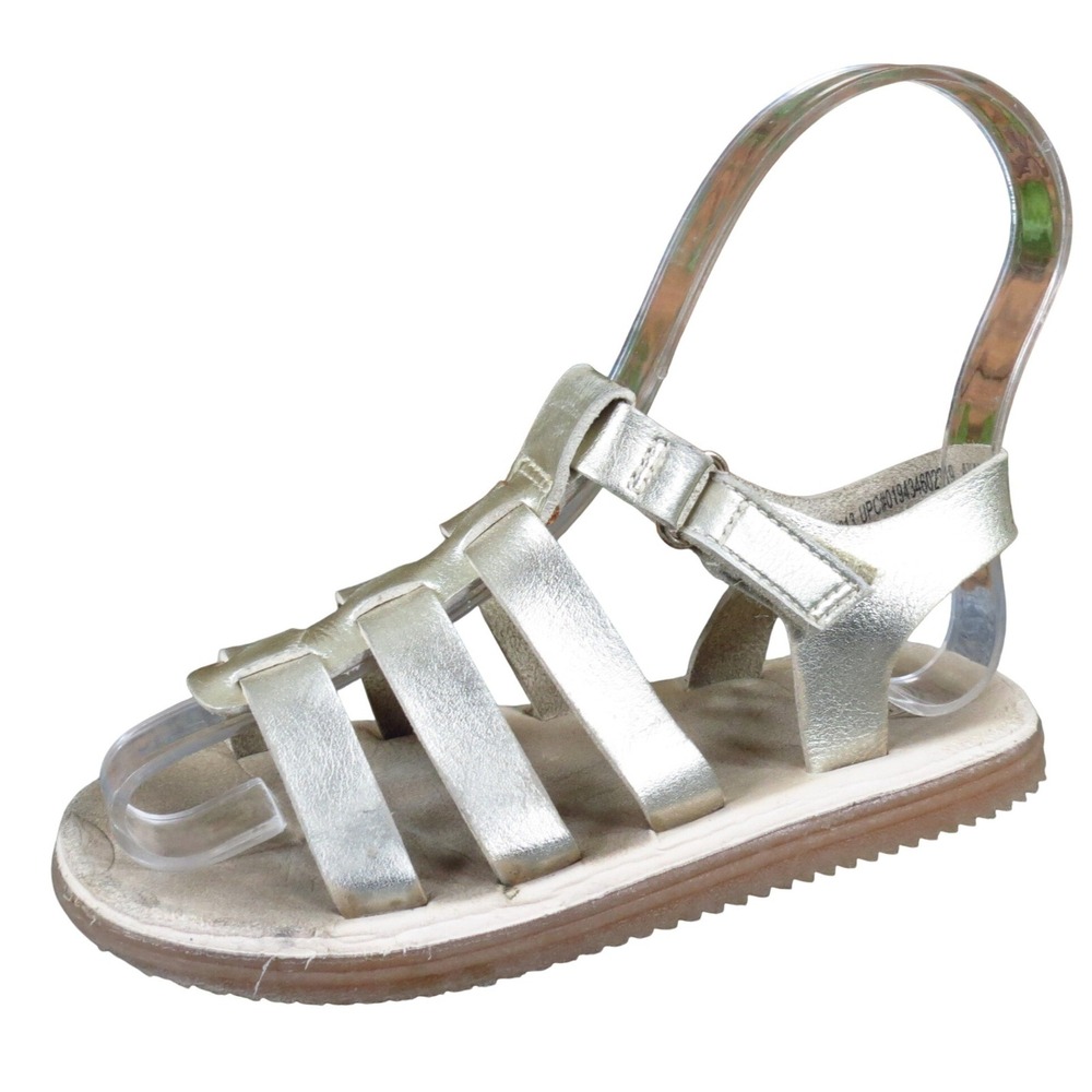 Wonder Nation Fisherman Toddler Girls Sandal Size 11C Casual Gold Metallic